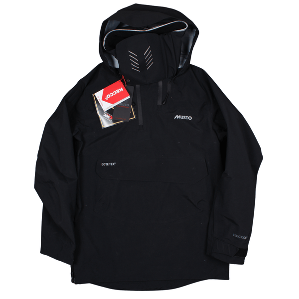 Front view of the Musto Ravine Gore-Tex Smock In Black featuring Recco technology