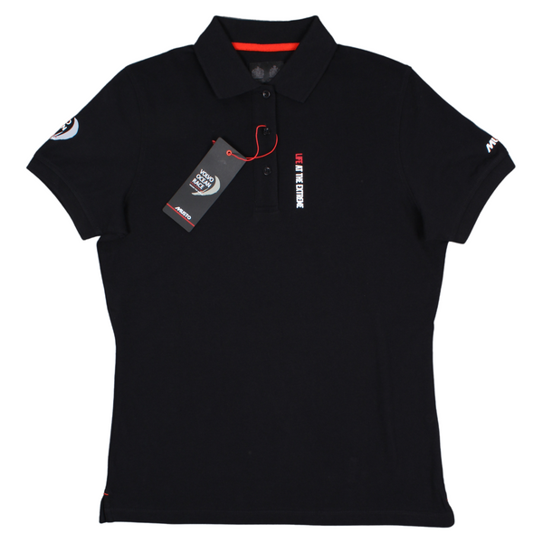 Front view of the Musto Live at the extreme polo shirt in Black