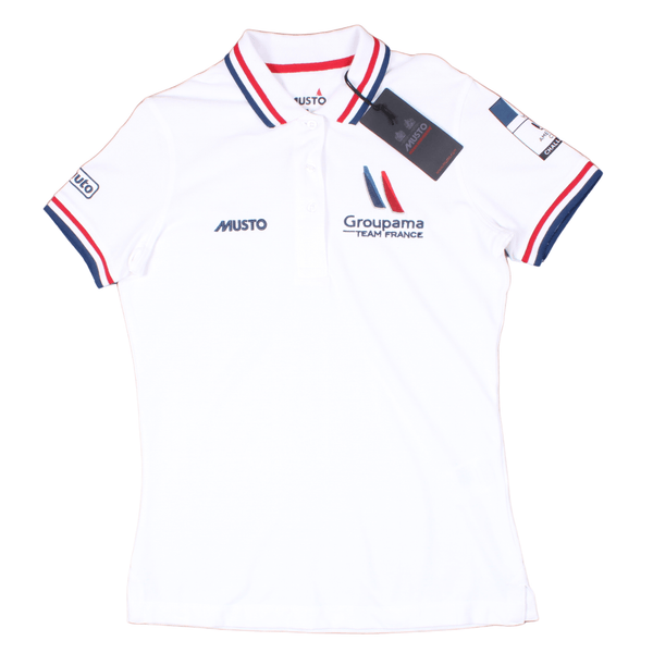 Front of the Musto Groupama Team France Polo Shirt in White.
