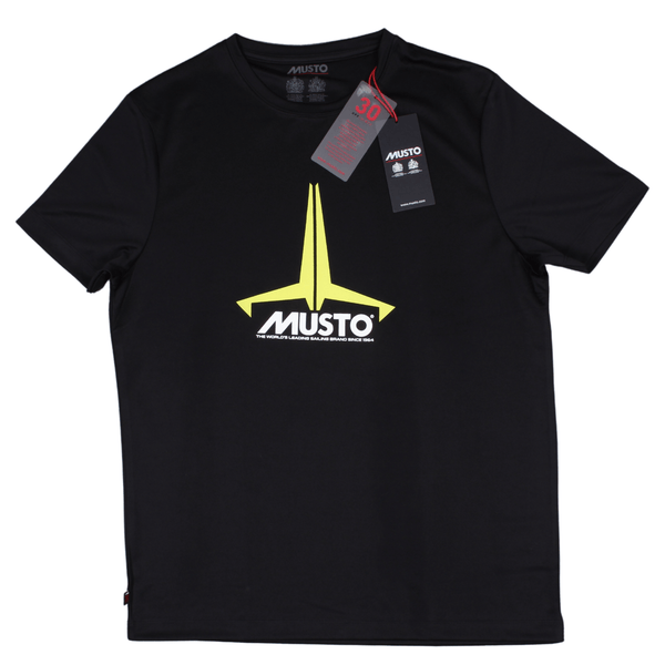 Front view of the Musto Sunshield PW UPF Dinghy T Shirt in Black
