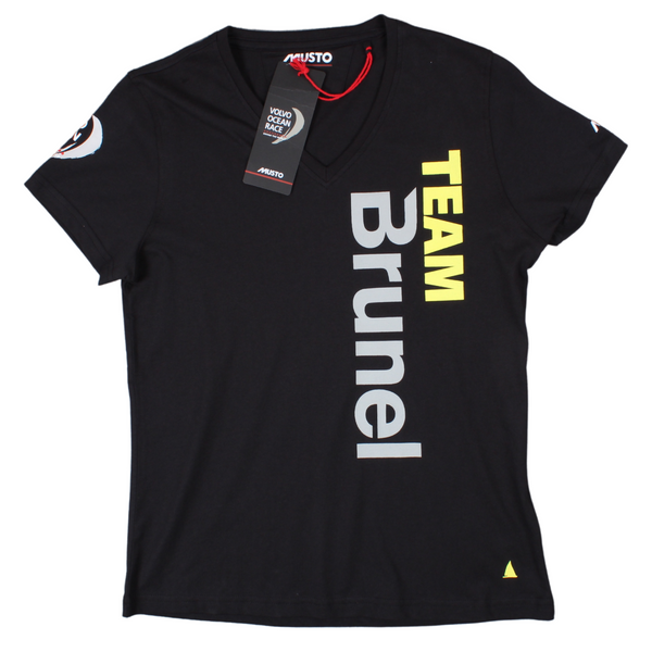 Front view of the Musto Team Brunel v neck t shirt featuring the Team Brunel branding