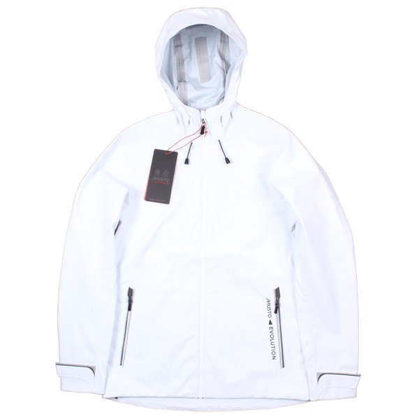 Front view of the Musto BR2 Evolution Jacket in White. Featuring the Musto Branding