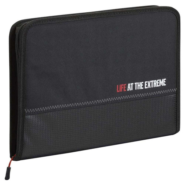 rear view of the Musto conference case in Black featuring the Life At The Extreme branding