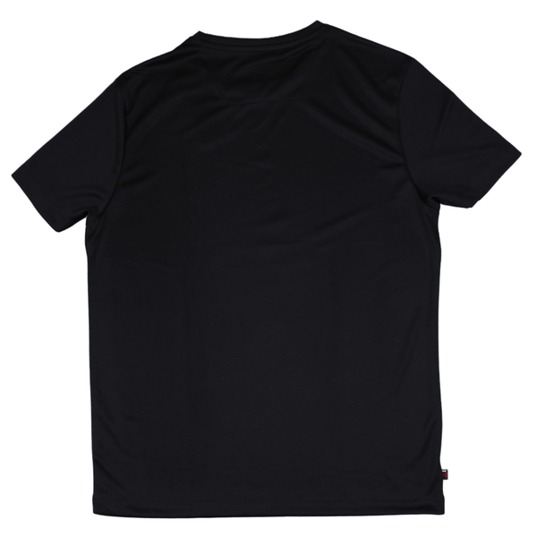 Rear view of the Musto Sunshield PW UPF Dinghy t shirt In Black featuring UV protection