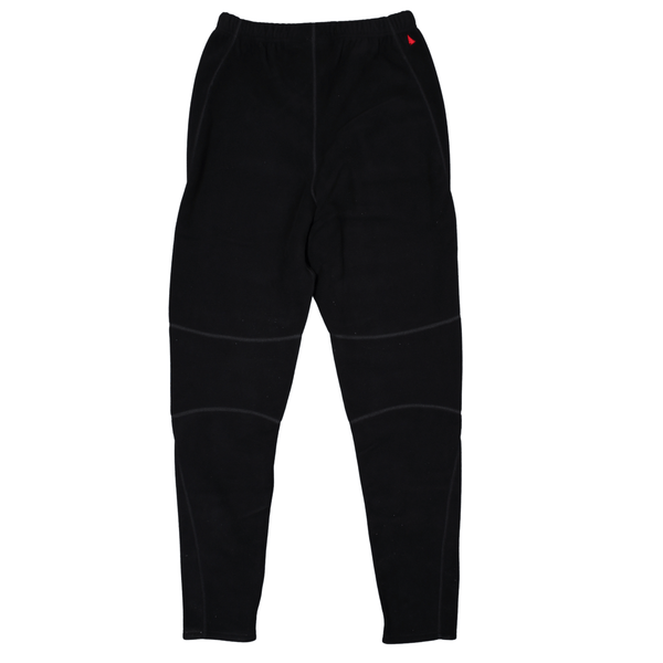 Rear view of the Musto extreme thermal fleece trousers featuring the yacht logo.