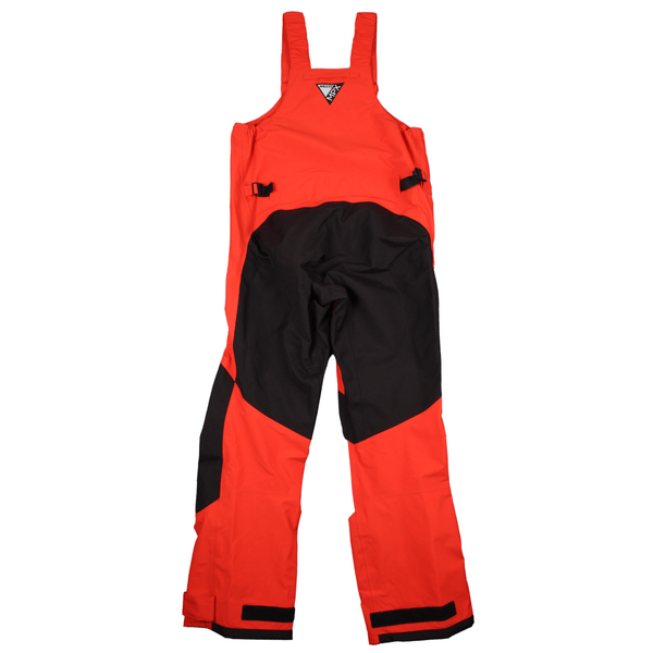 Rear view of The Musto MPX Gore-Tex Pro Off Shore Trousers In Fire Orange. Featuring the reinforced seat and MPX branding