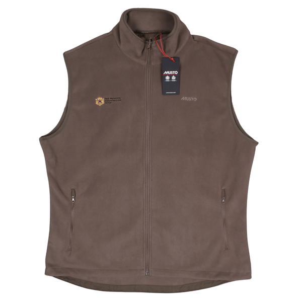 Front view of the Musto Prices Countryside fund fleece gilet featuring the Musto logo 